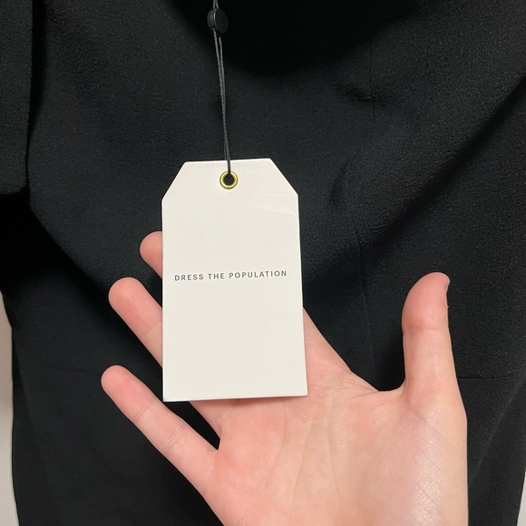 NWT Dress The Population Tiffany One-Shoulder Midi Dress Black Size Medium - Picture 5 of 16